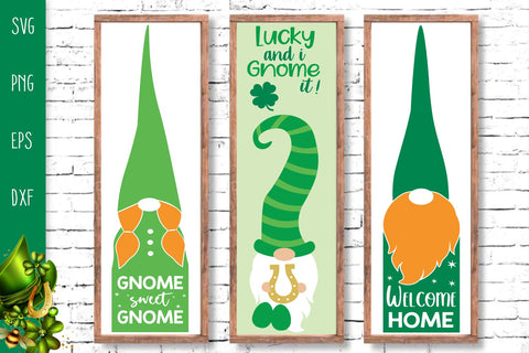St. Patrick's Day Gnomes Porch Signs Bundle, Vertical Welcome Door Signs SVG Cutting Files, St. Patrick's Day Porch Signs Svg SVG SvgMonkeys 
