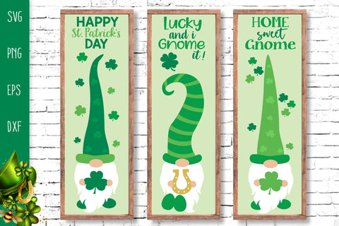 St. Patrick's Day Gnomes Porch Signs Bundle, Vertical Welcome Door Signs SVG Cutting Files, St. Patrick's Day Porch Signs Svg SVG SvgMonkeys 