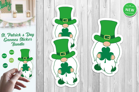 St. Patrick's Day Gnomes, St. Patrick's Day Stickers Bundle SVG SvgMonkeys 