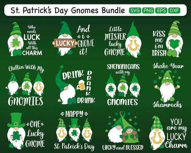 St. Patrick's Day Gnomes, St. Patrick's Day SVG Bundle SVG SvgMonkeys 