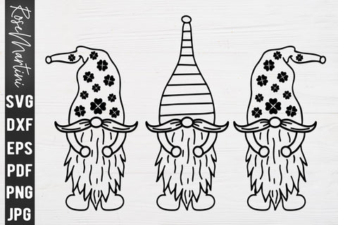 St Patrick's Day Gnomes SVG file for cutting machines Cricut Silhouette SVG PNG St Patrick's Day Gnomies SVG RoseMartiniDesigns 