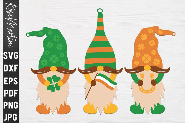 St Patrick's Day Gnomes SVG file for cutting machines Cricut Silhouette SVG PNG St Patrick's Day Gnomies SVG RoseMartiniDesigns 