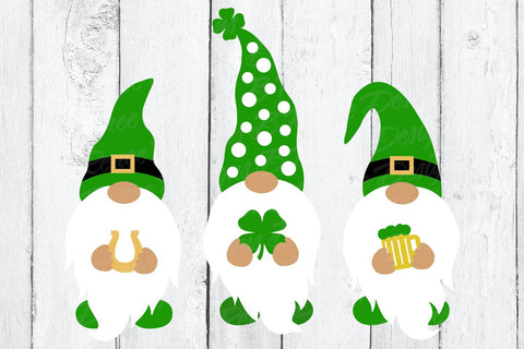 St. Patricks Day Gnomes with Clover SVG SVG B Renee Design 