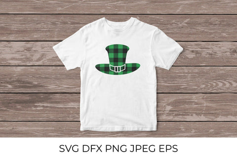 St. Patricks Day green hat made of green buffalo pattern SVG LaBelezoka 