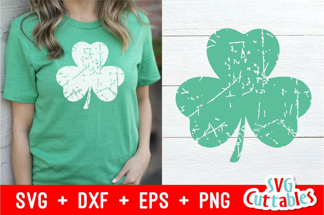 St. Patrick's Day Grunge Shamrock SVG Svg Cuttables 