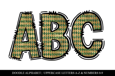 St. Patrick's Day Harlequin Pattern Doodle Alpha Sublimation BijouBay 