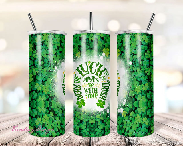 St Patrick's Day Irish Lucky 20oz Skinny Tumbler Wrap, Straight Tumbler, Sublimation Design, Digital Download, Tumbler Wrap PNG Sublimation TrendingDesign 
