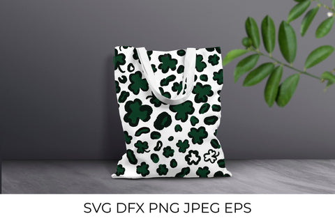 St. Patricks Day Leopard Digital Paper. Shamrock pattern Digital Pattern LaBelezoka 