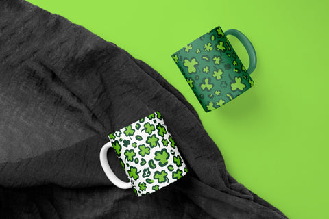 St. Patricks Day Leopard Digital Paper. Shamrock pattern Digital Pattern LaBelezoka 