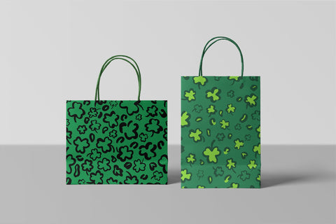 St. Patricks Day Leopard Digital Paper. Shamrock pattern Digital Pattern LaBelezoka 