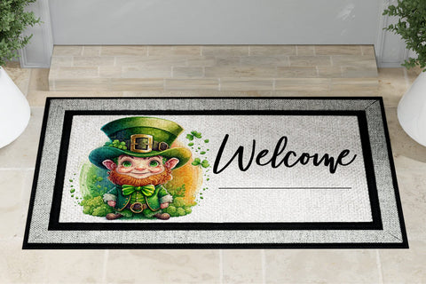 St Patricks Day Leprechaun Door Mat Sublimation PNG Sublimation BijouBay 