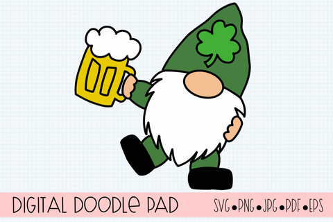 St. Patrick’s Day Leprechaun Gnomes SVG Digital Doodle Pad 