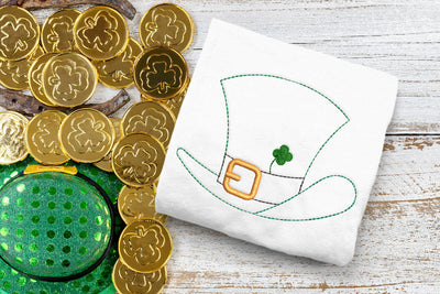 St Patrick's Day Leprechaun Hat Linework Embroidery Embroidery/Applique DESIGNS Designed by Geeks 