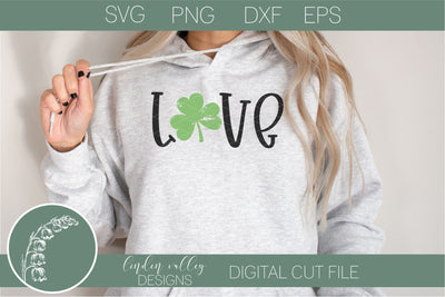 St. Patrick's Day Love|Grunge Shamrock|Spring Clover SVG Linden Valley Designs 