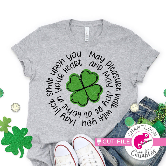 St. Patrick's Day lucky clover circle svg png dxf SVG Chameleon Cuttables 