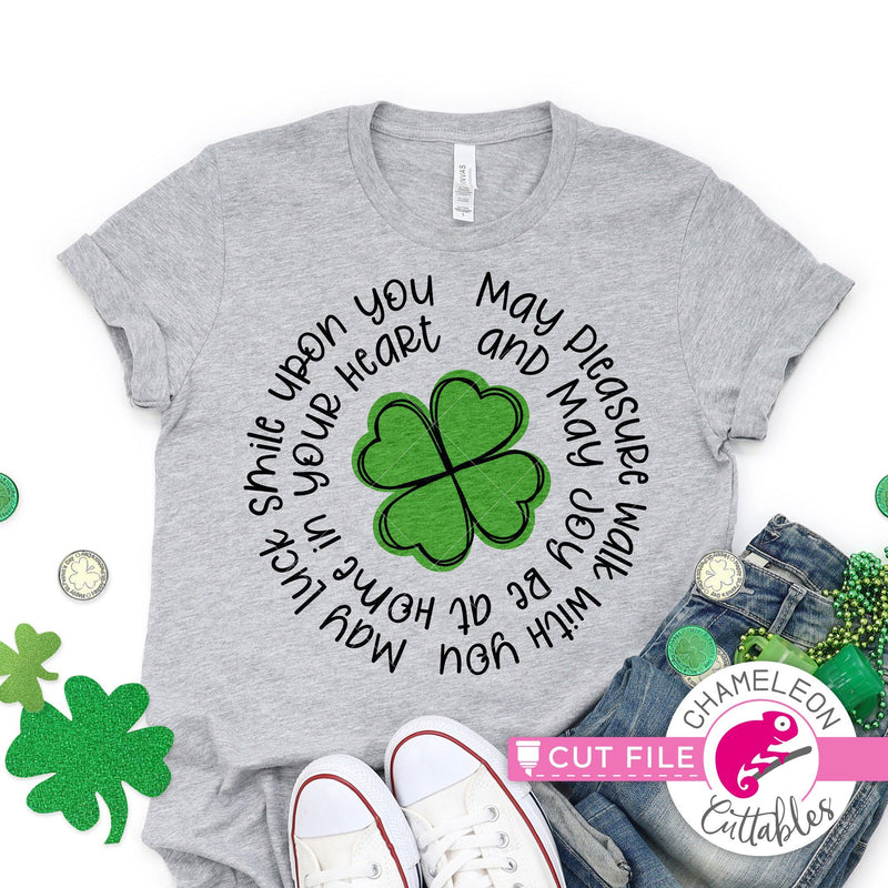 St. Patrick's Day lucky clover circle svg png dxf SVG Chameleon Cuttables 