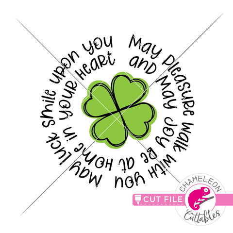 St. Patrick's Day lucky clover circle svg png dxf SVG Chameleon Cuttables 