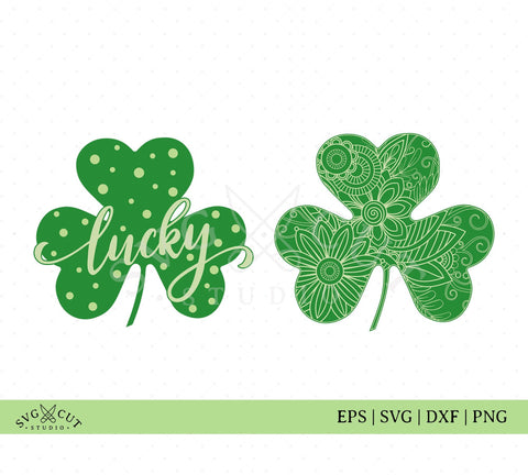 St Patricks Day Lucky Clover SVG SVG SVG Cut Studio 