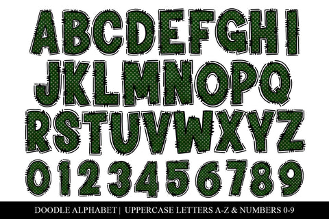 St Patrick's Day Lucky Horseshoe Doodle Alphabet Set Sublimation BijouBay 