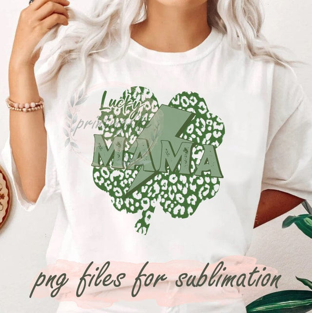 St. Patrick's Day Mama Png, Shamrock Design, Mama Lightning Shamrock Png, Mama Shamrock Png, Lucky Mama Shamrock Png, Retro Mama Png Sublimation PrintingLife 