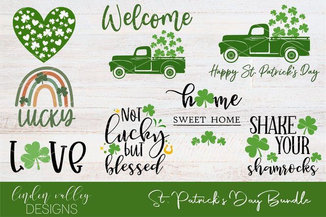 St Patrick's Day Mini Bundle Set|Shamrocks|Lucky SVG Linden Valley Designs 