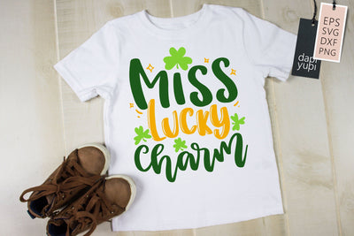 St. Patrick's Day Miss Lucky Charm SVG dapiyupi store 