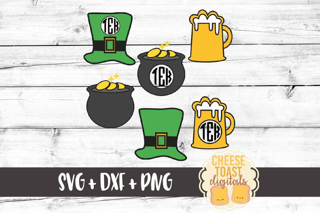 St. Patrick's Day Monogram Design Bundle SVG Cheese Toast Digitals 