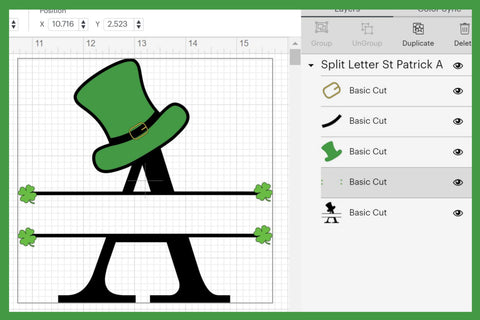 St. Patrick's Day Monogram Set | 26 Split Letters A-Z SVG Stacy's Digital Designs 