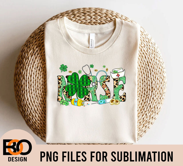 St Patrick's Day Nurse Png, RN St Patrick's Day Png, Lucky Nurse Png, Irish Nurse, School Nurse, Design Instant Downloads Sublimation BOO-design 