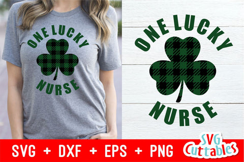 St. Patrick's Day One Lucky Nurse SVG Svg Cuttables 