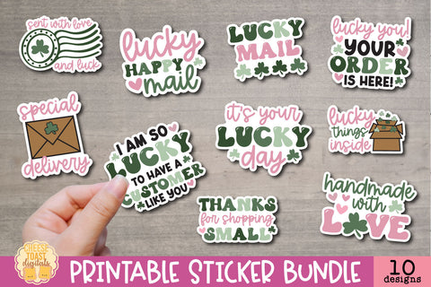St Patrick's Day Packaging Stickers Bundle | Small Business Designs Sublimation Cheese Toast Digitals 