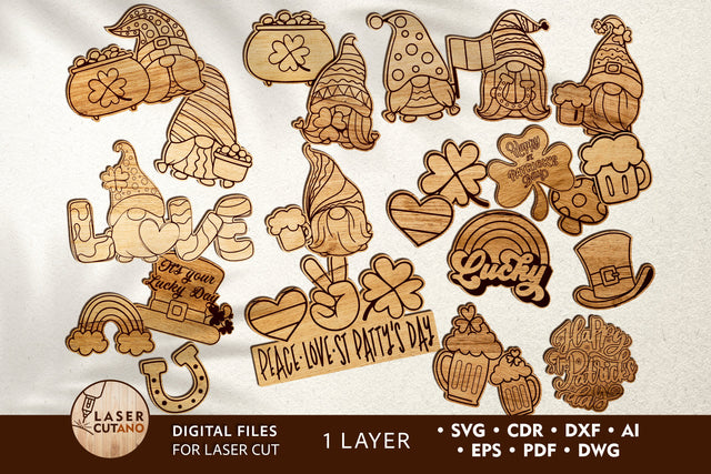 St. PATRICK’s Day Paint Kit DIY For Children, 3D Designs, Mini Design Bundles SVG LaserCutano 