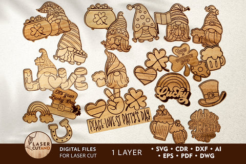 St. PATRICK’s Day Paint Kit DIY For Children, 3D Designs, Mini Design Bundles SVG LaserCutano 