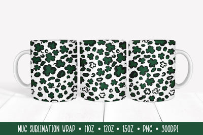 St. Patricks Day Pattern Mug Wrap Sublimation. Leopard Mug Wrap Sublimation LaBelezoka 