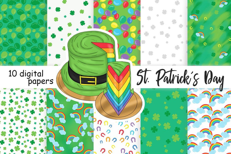 St. Patricks Day Pattern | Shamrock Digital Paper Digital Pattern GlamArtZhanna 