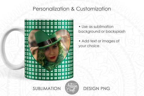 St Patrick's day photo mug template for 11oz SVG Artisan Craft SVG 