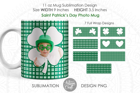 St Patrick's day photo mug template for 11oz SVG Artisan Craft SVG 