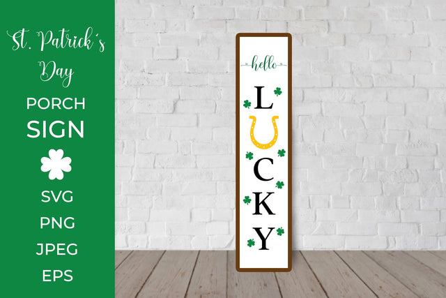 St. Patrick’s Day Porch Sign. Lucky Vertical Front Sign SVG LaBelezoka 