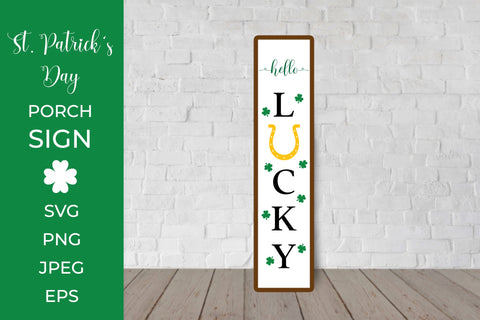 St. Patrick’s Day Porch Sign. Lucky Vertical Front Sign SVG LaBelezoka 