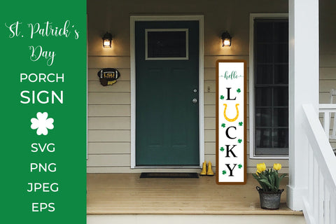 St. Patrick’s Day Porch Sign. Lucky Vertical Front Sign SVG LaBelezoka 