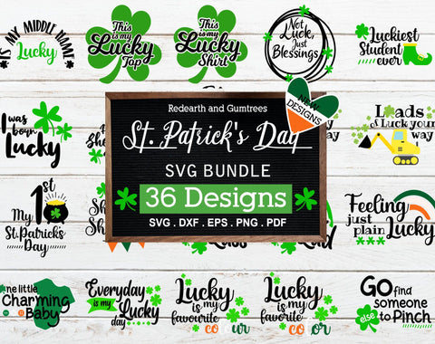 St Patricks day quotes bundle SVG,shamrock clover svg,gnome SVG Redearth and gumtrees 