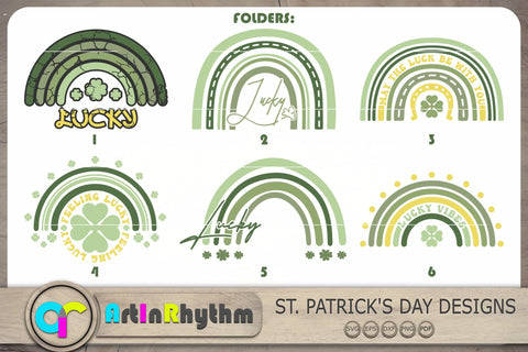 St. Patrick's Day Rainbow SVG Bundle, St. Patrick's Day SVG, Shamrock Svg Bundle SVG Artinrhythm shop 