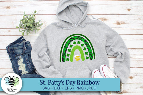 St. Patrick's Day Rainbow with Beer SVG SVG B Renee Design 