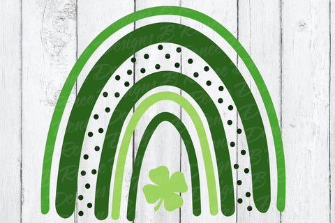 St. Patrick's Day Rainbow with Clover SVG SVG B Renee Design 