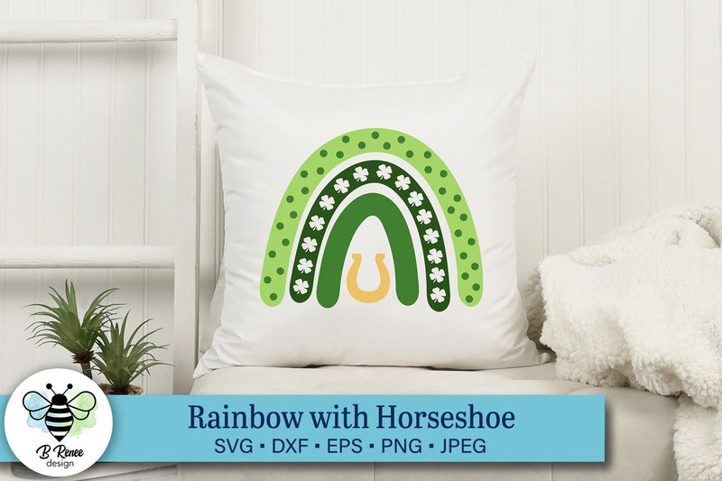 St. Patrick's Day Rainbow with Horseshoe SVG SVG B Renee Design 