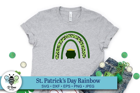 St. Patrick's Day Rainbow with Pot of Gold SVG SVG B Renee Design 
