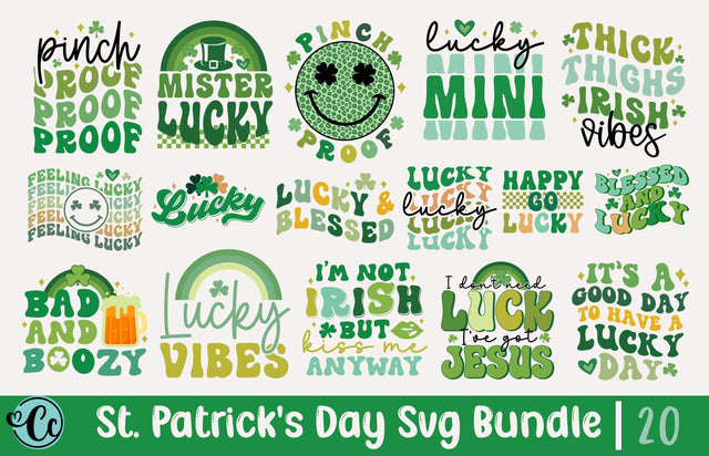 St Patrick's Day Retro Svg Bundle, St Patrick's Day Rainbow Svg, Shamrocks Svg, SVG Crazy Craft 