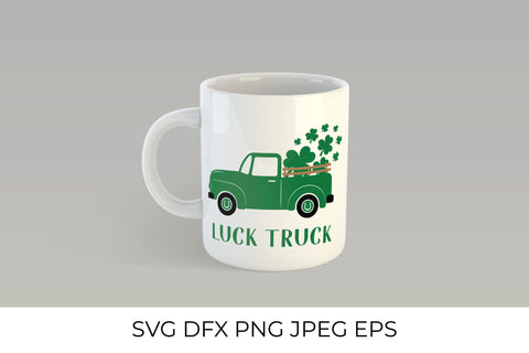 St. Patrick’s day retro truck delivers shamrocks SVG LaBelezoka 
