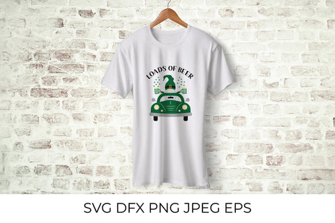 St. Patrick’s day retro truck with gnome SVG LaBelezoka 