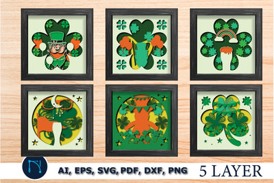 st Patrick’s day Shadow Box SVG bundle SVG MD JOYNAL ABDIN 
